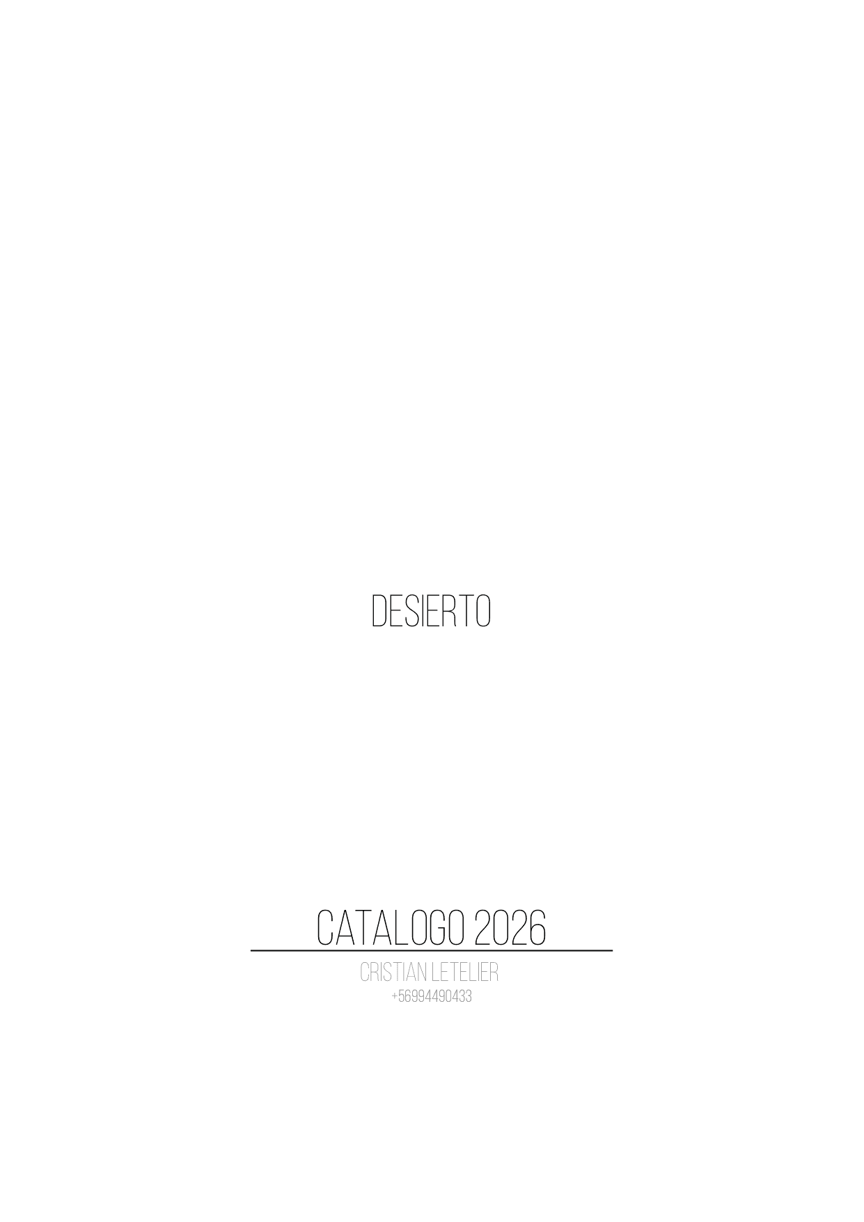 Portada del catálogo Desierto