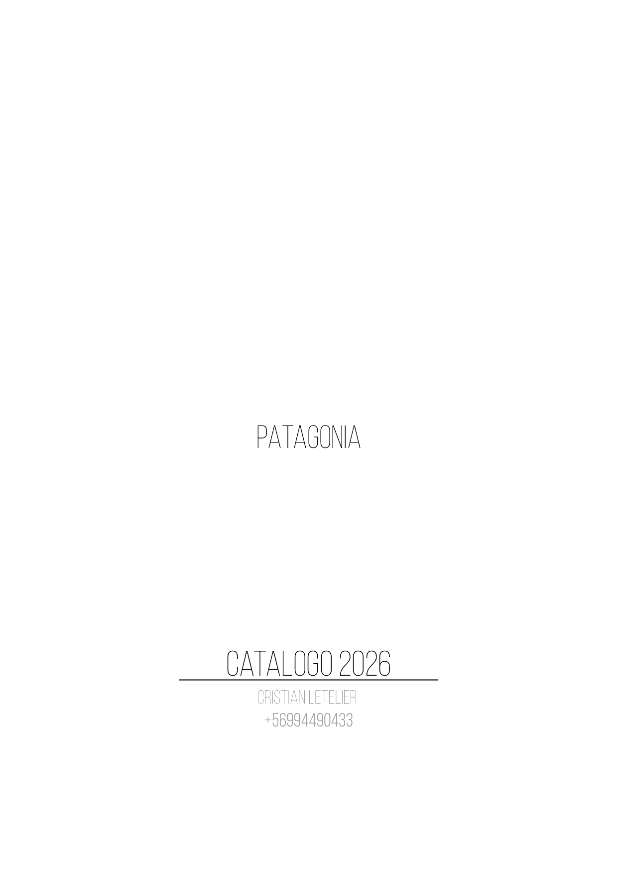 Portada catálogo Patagonia